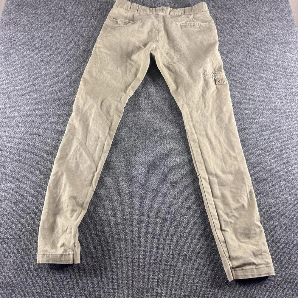 Dickies Pants Mens 32x34 Beige Skinny Straight Stretch Double Knee Workwear